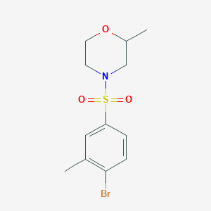 molecular formula C12H16BrNO3S B15536513 4-((4-Bromo-3-methylphenyl)sulfonyl)-2-methylmorpholine 