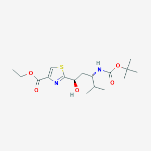 molecular formula C17H28N2O5S B15536743 Ethyl 2-((1R,3S)-3-((tert-butoxycarbonyl)amino)-1-hydroxy-4-methylpentyl)thiazole-4-carboxylate 