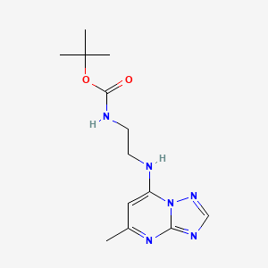 molecular formula C13H20N6O2 B15537432 Tert-butyl (2-((5-methyl-[1,2,4]triazolo[1,5-a]pyrimidin-7-yl)amino)ethyl)carbamate 