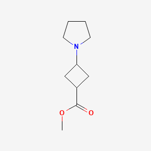 molecular formula C10H17NO2 B15537924 Methyl 3-(pyrrolidin-1-yl)cyclobutane-1-carboxylate 