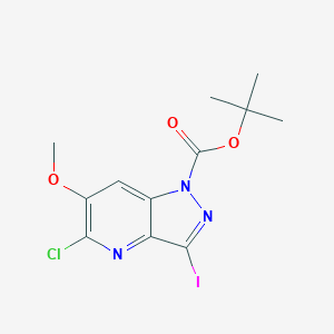 molecular formula C12H13ClIN3O3 B15538407 tert-Butyl 5-chloro-3-iodo-6-methoxy-1H-pyrazolo[4,3-b]pyridine-1-carboxylate 