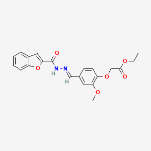 molecular formula C21H20N2O6 B15538543 ethyl (4-{(E)-[2-(1-benzofuran-2-ylcarbonyl)hydrazinylidene]methyl}-2-methoxyphenoxy)acetate 