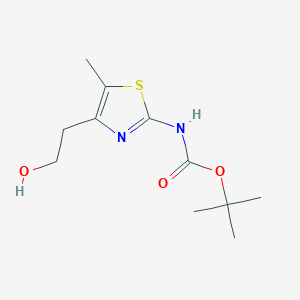 molecular formula C11H18N2O3S B15538585 tert-Butyl (4-(2-hydroxyethyl)-5-methylthiazol-2-yl)carbamate 