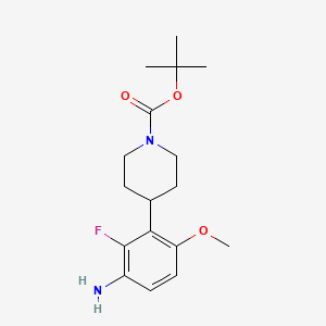 molecular formula C17H25FN2O3 B15538637 tert-Butyl 4-(3-amino-2-fluoro-6-methoxyphenyl)piperidine-1-carboxylate 