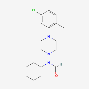 molecular formula C18H26ClN3O B15538936 N-(4-(5-chloro-2-methylphenyl)piperazin-1-yl)-N-cyclohexylformamide 