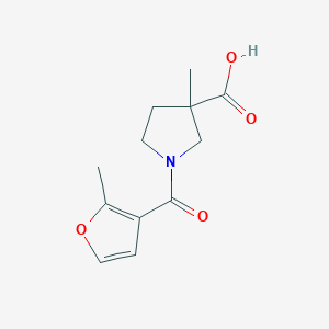 molecular formula C12H15NO4 B15539313 3-Methyl-1-(2-methylfuran-3-carbonyl)pyrrolidine-3-carboxylic acid 