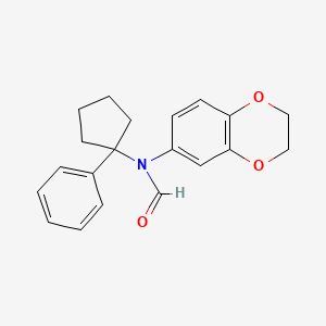 molecular formula C20H21NO3 B15539546 n-(2,3-Dihydrobenzo[b][1,4]dioxin-6-yl)-n-(1-phenylcyclopentyl)formamide 
