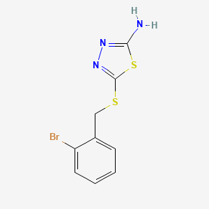 molecular formula C9H8BrN3S2 B15539712 5-[(2-Bromophenyl)methylthio]-1,3,4-thiadiazole-2-ylamine 