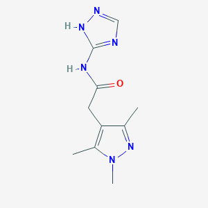 molecular formula C10H14N6O B15539752 N-(4H-1,2,4-triazol-3-yl)-2-(1,3,5-trimethyl-1H-pyrazol-4-yl)acetamide 