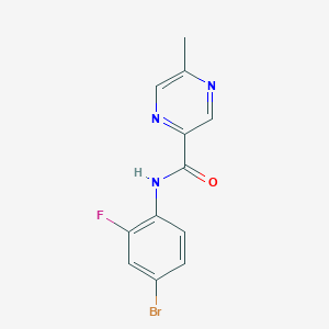 molecular formula C12H9BrFN3O B15539964 N-(4-bromo-2-fluorophenyl)-5-methylpyrazine-2-carboxamide 