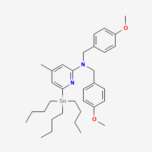molecular formula C34H50N2O2Sn B15540065 N,N-Bis(4-methoxybenzyl)-4-methyl-6-(tributylstannyl)pyridin-2-amine 