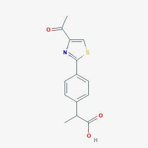 molecular formula C14H13NO3S B155401 2-[4-(4-Acetylthiazol-2-yl)phenyl]propanoic acid CAS No. 132483-61-5