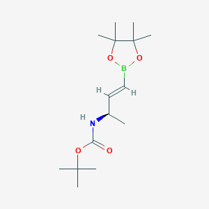 molecular formula C15H28BNO4 B15540180 tert-Butyl (R,E)-(4-(4,4,5,5-tetramethyl-1,3,2-dioxaborolan-2-yl)but-3-en-2-yl)carbamate 