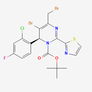 molecular formula C19H17Br2ClFN3O2S B15540399 tert-Butyl (S)-5-bromo-4-(bromomethyl)-6-(2-chloro-4-fluorophenyl)-2-(thiazol-2-yl)pyrimidine-1(6H)-carboxylate 