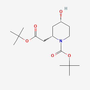 molecular formula C16H29NO5 B15540412 tert-Butyl (2S,4R)-2-(2-(tert-butoxy)-2-oxoethyl)-4-hydroxypiperidine-1-carboxylate 