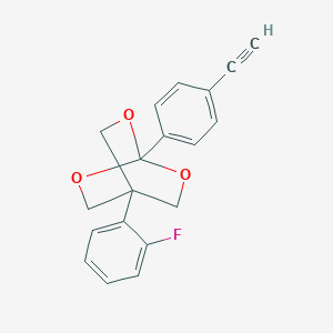 molecular formula C19H15FO3 B155414 2,6,7-Trioxabicyclo(2.2.2)octane, 1-(4-ethynylphenyl)-4-(2-fluorophenyl)- CAS No. 131505-64-1