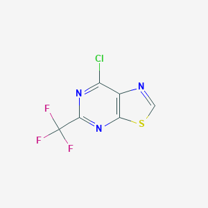molecular formula C6HClF3N3S B155419 7-Chloro-5-(trifluoromethyl)(1,3)thiazolo(5,4-d)pyrimidine CAS No. 1998-59-0