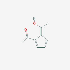 molecular formula C9H10O2 B155472 1-[(5Z)-5-(1-hydroxyethylidene)cyclopenta-1,3-dien-1-yl]ethanone CAS No. 136272-06-5