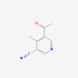 molecular formula C9H8N2O B155502 3-Pyridinecarbonitrile, 5-acetyl-4-methyl-(9CI) CAS No. 128395-97-1