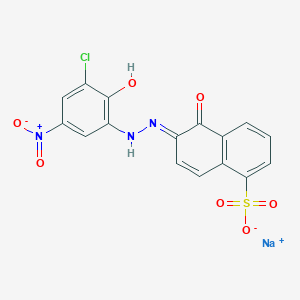 molecular formula C16H9ClN3NaO7S B155582 Sodium 6-[(3-chloro-2-hydroxy-5-nitrophenyl)azo]-5-hydroxynaphthalene-1-sulphonate CAS No. 10132-98-6