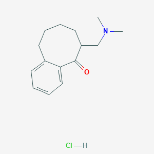 molecular formula C15H22ClNO B155597 7,8,9,10-Tetrahydro-6-((dimethylamino)methyl)-5(6H)-benzocyclooctenone hydrochloride CAS No. 137376-70-6