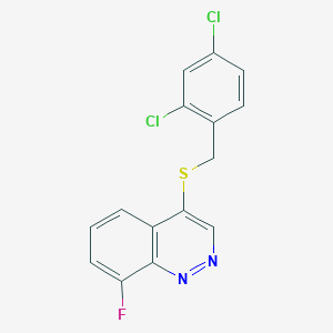 molecular formula C15H9Cl2FN2S B155623 2,4-Dichlorobenzyl 8-fluoro-4-cinnolinyl sulfide CAS No. 1683-34-7