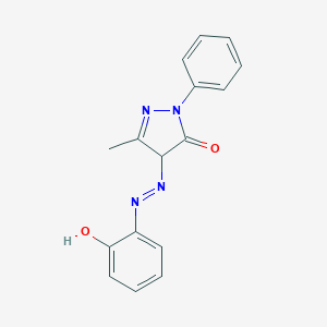 molecular formula C16H14N4O2 B155645 2,4-dihydro-4-[(2-hydroxyphenyl)azo]-5-methyl-2-phenyl-3H-pyrazol-3-one CAS No. 10010-74-9