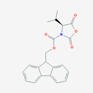 molecular formula C21H19NO5 B155652 9H-fluoren-9-ylmethyl (4S)-2,5-dioxo-4-propan-2-yl-1,3-oxazolidine-3-carboxylate CAS No. 129288-47-7