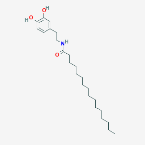 molecular formula C24H41NO3 B155658 N-[2-(3,4-Dihydroxyphenyl)ethyl]hexadecanamide CAS No. 136181-87-8