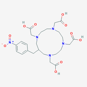 molecular formula C24H35N5O10 B155661 12-(4-Nitrobenzyl)-1,4,7,10-tetraazacyclotridecane-1,4,7,10-tetraacetic acid CAS No. 128924-91-4