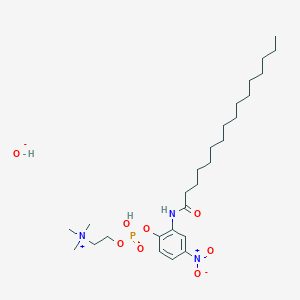molecular formula C27H49N3O7P+ B015569 2-十六烷酰氨基-4-硝基苯基磷酰胆碱 CAS No. 60438-73-5