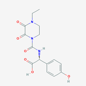 molecular formula C15H17N3O6 B155706 (2R)-2-[(4-Ethyl-2,3-dioxopiperazinyl)carbonylamino]-2-(4-hydroxyphenyl)acetic acid CAS No. 62893-24-7