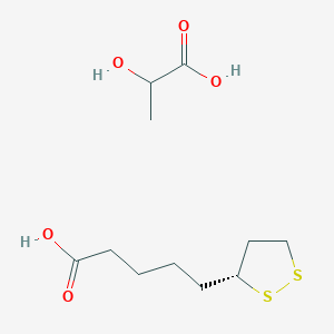 molecular formula C11H20O5S2 B155711 (R)-1,2-Dithiolane-3-pentanoic acid polymer with 2-hydroxypropanoic ac id CAS No. 132461-39-3