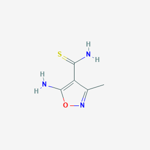 molecular formula C5H7N3OS B155749 5-Amino-3-methyl-1,2-oxazole-4-carbothioamide CAS No. 130783-67-4