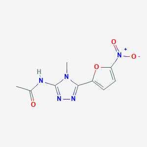 molecular formula C9H9N5O4 B155772 ACETAMIDE, N-(4-METHYL-5-(5-NITRO-2-FURYL)-s-TRIAZOL-3-YL)- CAS No. 10187-80-1