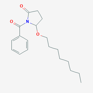 molecular formula C19H27NO3 B155777 2-Pyrrolidinone, 1-benzoyl-5-(octyloxy)-, (+-)- CAS No. 136410-25-8