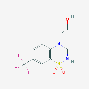 molecular formula C10H11F3N2O3S B155780 2,3-Dihydro-7-(trifluoromethyl)-4H-1,2,4-benzothiadiazine-4-ethanol 1,1-dioxide CAS No. 1789-84-0
