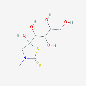 molecular formula C8H15NO5S2 B155810 5-Hydroxy-3-methyl-5-(1,2,3,4-tetrahydroxybutyl)thiazolidine-2-thione CAS No. 10225-81-7