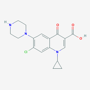 molecular formula C17H18ClN3O3 B155840 7-Chloro-1-cyclopropyl-4-oxo-6-(piperazin-1-YL)-1,4-dihydroquinoline-3-carboxylic acid CAS No. 133210-96-5