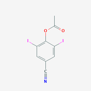 molecular formula C9H5I2NO2 B155870 alpha-Cyano-4-hydroxy-3,5-diiodobenzyl acetate CAS No. 1689-85-6