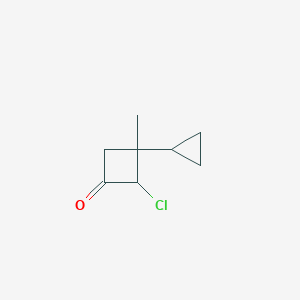 molecular formula C8H11ClO B155902 2-Chloro-3-cyclopropyl-3-methylcyclobutan-1-one CAS No. 139537-52-3