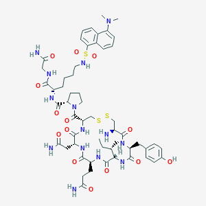 molecular formula C55H78N14O14S3 B155920 Vasotocin, dansyl-lys(8)- CAS No. 138915-83-0
