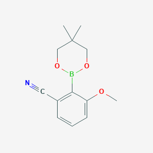 molecular formula C13H16BNO3 B155947 2-(5,5-Dimethyl-1,3,2-dioxaborinan-2-yl)-3-methoxybenzonitrile CAS No. 883898-97-3