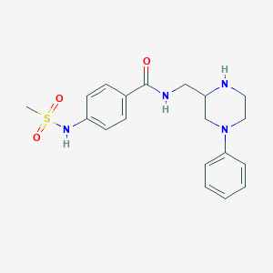 molecular formula C19H24N4O3S B155997 4-((Methylsulfonyl)amino)-N-((4-phenylpiperazin-2-yl)methyl)benzamide CAS No. 135036-03-2