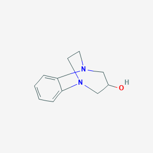 molecular formula C11H14N2O B156010 1,8-Diazatricyclo[6.3.2.02,7]trideca-2,4,6-trien-10-OL CAS No. 138792-65-1