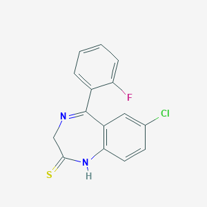 molecular formula C15H10ClFN2S B156067 Desalkylquazepam CAS No. 1645-32-5