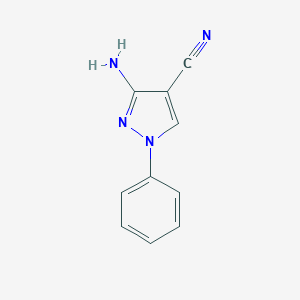 molecular formula C10H8N4 B156075 3-Amino-1-phenyl-1H-pyrazole-4-carbonitrile CAS No. 138942-61-7