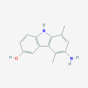 molecular formula C14H14N2O B156085 6-Amino-5,8-dimethyl-9H-carbazol-3-ol CAS No. 130005-62-8