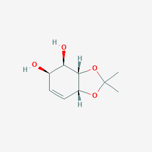 molecular formula C9H14O4 B156182 [3aS-(3aalpha,4alpha,5alpha,7aalpha)]-3a,4,5,7a-Tetrahydro-2,2-dimethyl-1,3-benzodioxole-4,5-diol CAS No. 130669-76-0