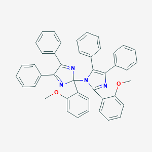 molecular formula C44H34N4O2 B156190 2-(2-Methoxyphenyl)-1-[2-(2-methoxyphenyl)-4,5-diphenylimidazol-2-yl]-4,5-diphenylimidazole CAS No. 1831-70-5
